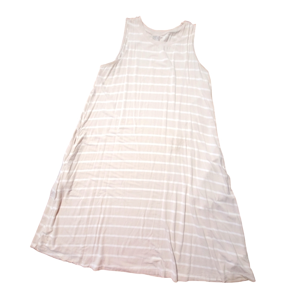 Sleeveless Striped T-shirt Dress - Large (12-14)